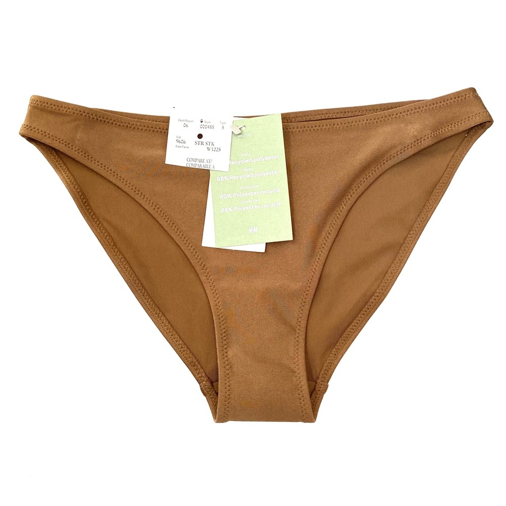 H&M Satin Sheen Bikini Bottoms NWT Brown